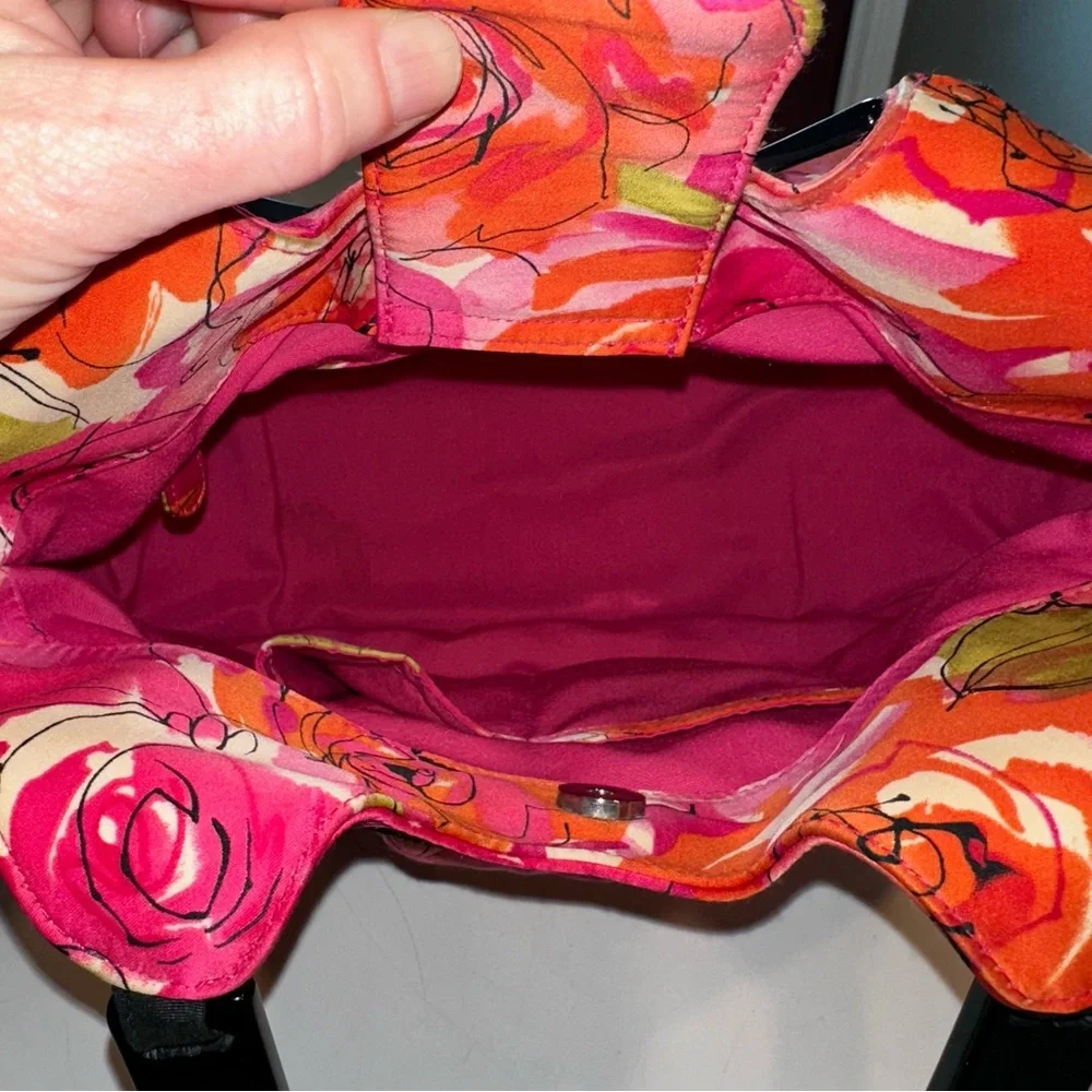 Vera Bradley Vivian “Vintage Rose” Watercolor Sateen Handbag